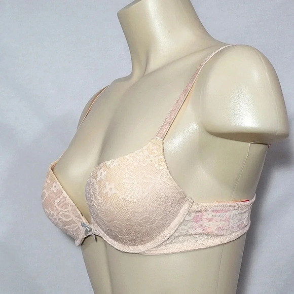 36D Xhilaration Lace Push-Up T-Shirt Underwire Bra Feather Peach NWT - Picture 3 of 6